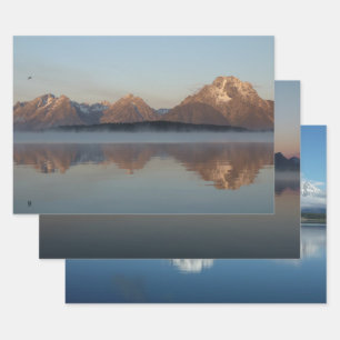 Jackson Lake Dam Reflection in Grand Teton Park Wrapping Paper Sheet