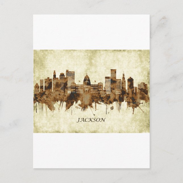 Jackson Mississippi Cityscape Invitation Postcard (Front)