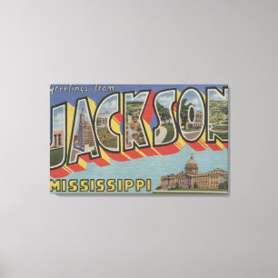 Jackson, Mississippi - Large Letter Scenes Canvas Print