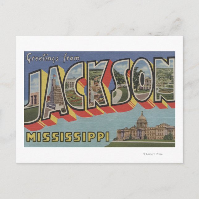 Jackson, Mississippi - Large Letter Scenes Postcard (Front)