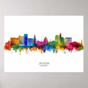 Jackson Mississippi Skyline Poster