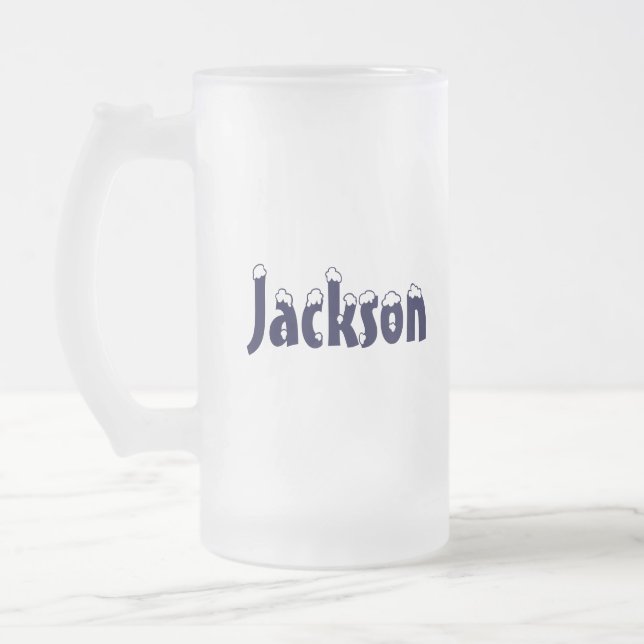 Jackson-Name Style-Frosted Mug (Left)
