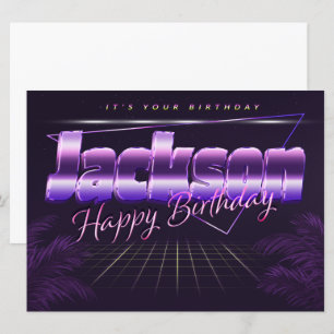 Jackson Name Vorname lila retro Karte Geburtstag Card