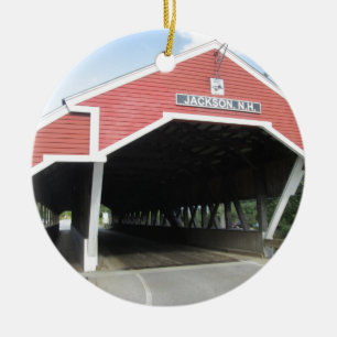 Jackson NH Covered Bridge Ceramic Tree Decoration
