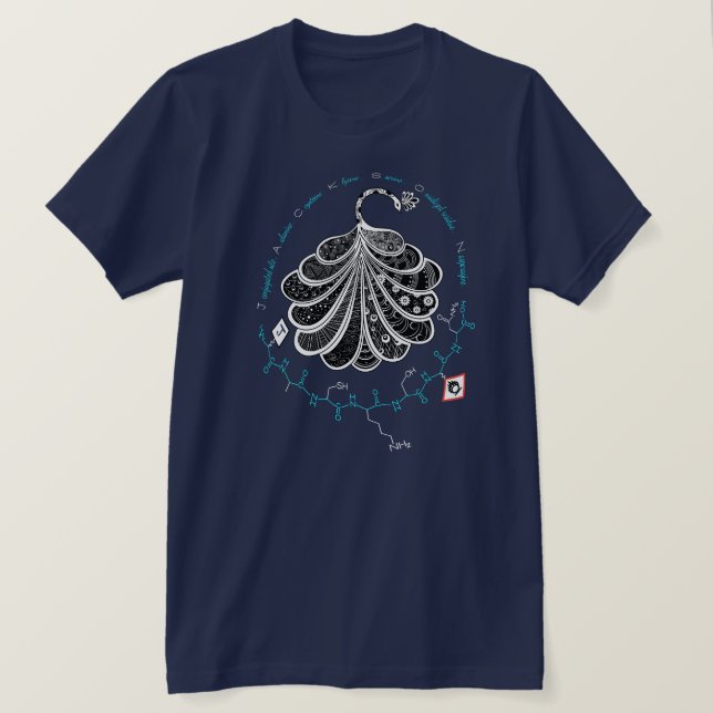JACKSON peptide, peacock w/ custom text, dark T-Shirt (Design Front)