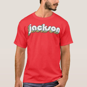 Jackson Retro Rainbow Typography Faded Style 2 T-Shirt
