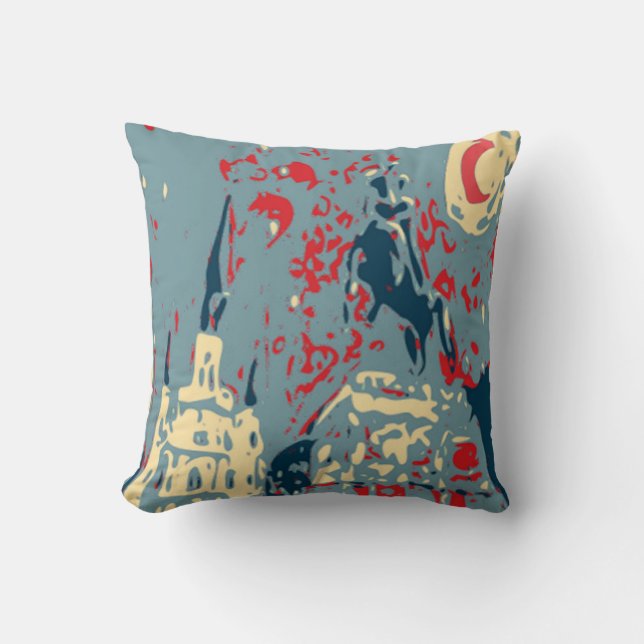 Jackson Square, French Quarter, Night in Blues Cushion (Front)