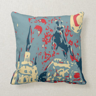 Jackson Square, French Quarter, Night in Blues Cushion