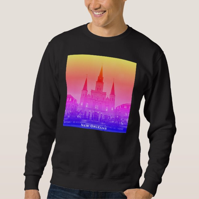 Jackson Square, New Orleans, LA Cathedral Basilica Sweatshirt (Front)