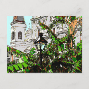 Jackson Square New Orleans Lamp Post Postcard