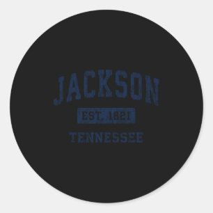 Jackson Tennessee Tn Vintage Established Srts Desi Classic Round Sticker