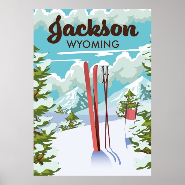 Jackson Wyoming ski poster (Front)