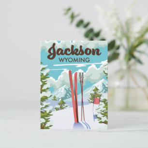 Jackson Wyoming ski poster Postcard