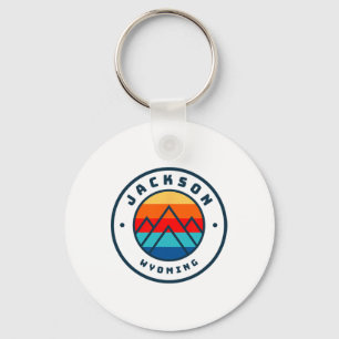 Jackson Wyoming Skiing Snowboarding Family Ski Tri Key Ring