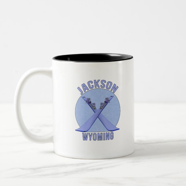 Jackson, Wyoming Two-Tone Coffee Mug (Left)
