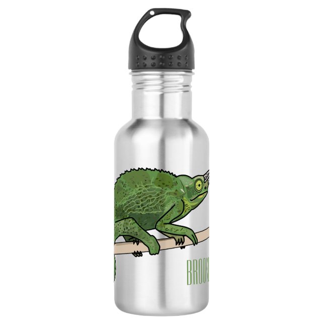 Jackson's chameleon cartoon illustration 532 ml water bottle (Front)