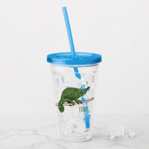 Jackson's chameleon cartoon illustration acrylic tumbler