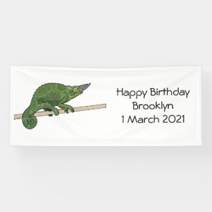 Jackson's chameleon cartoon illustration banner