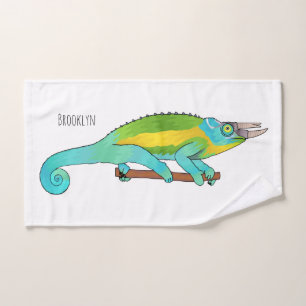 Jackson's chameleon cartoon illustration bath towel set