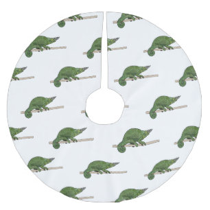 Jackson's chameleon cartoon illustration brushed polyester tree skirt