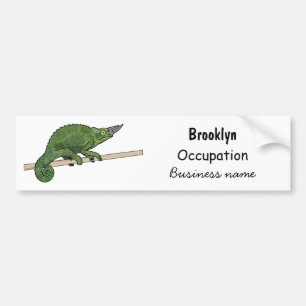 Jackson's chameleon cartoon illustration bumper sticker