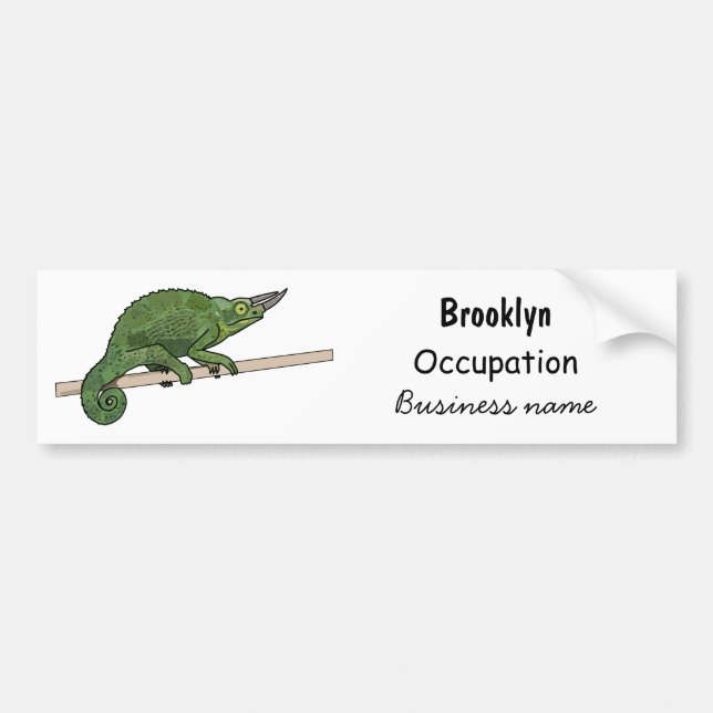 Jackson's chameleon cartoon illustration bumper sticker (Front)