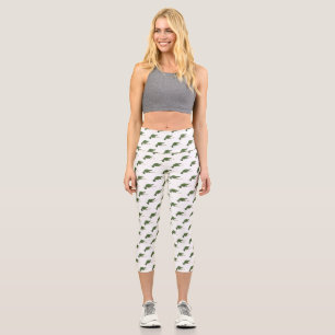 Jackson's chameleon cartoon illustration capri leggings