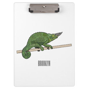Jackson's chameleon cartoon illustration clipboard