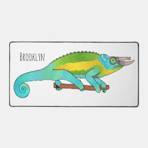 Jackson's chameleon cartoon illustration desk mat