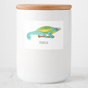 Jackson's chameleon cartoon illustration food label