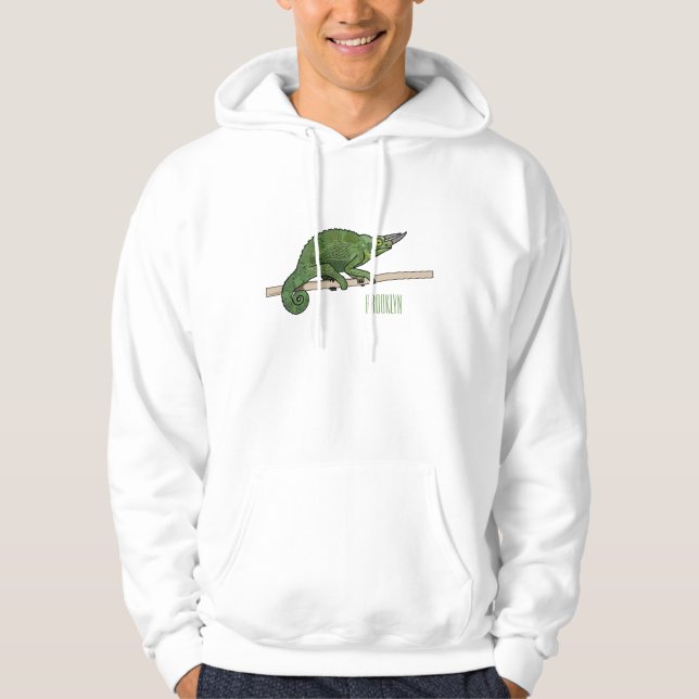 Jackson's chameleon cartoon illustration hoodie (Front)