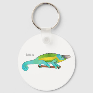 Jackson's chameleon cartoon illustration key ring