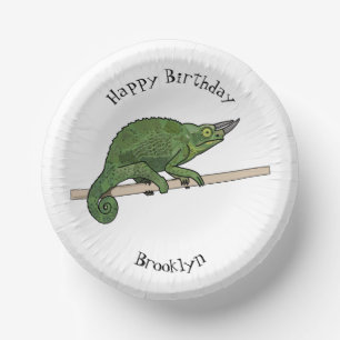Jackson's chameleon cartoon illustration paper plate