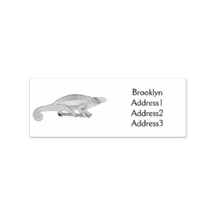Jackson's chameleon cartoon illustration rubber stamp