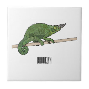 Jackson's chameleon cartoon illustration tile