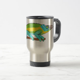 Jackson's chameleon cartoon illustration travel mug