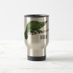 Jackson's chameleon cartoon illustration travel mug