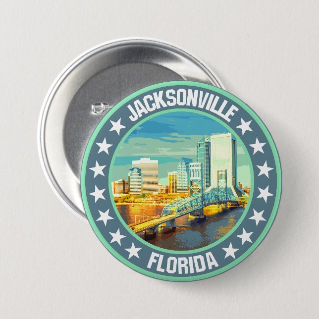Jacksonville                                       7.5 cm round badge (Front & Back)