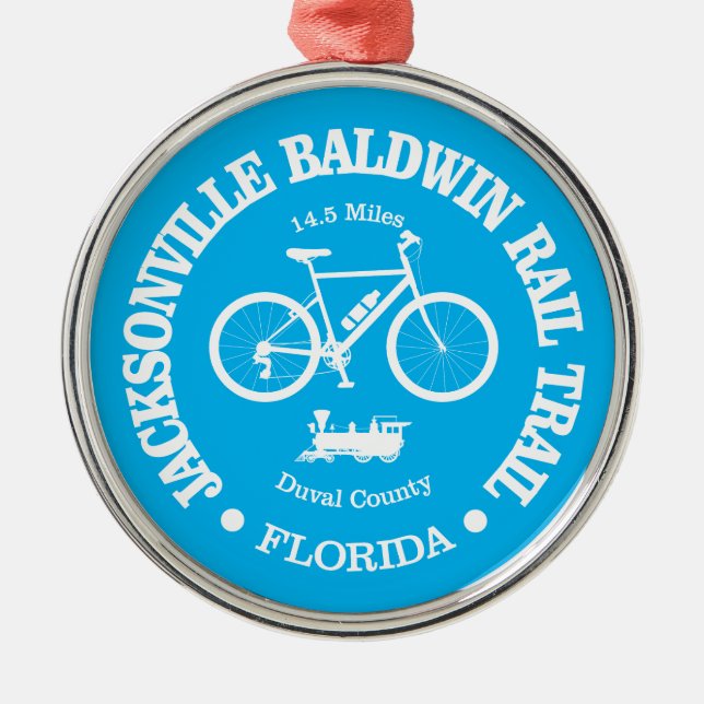 Jacksonville Baldwin Rail Trail (cycling) Metal Tree Decoration (Front)