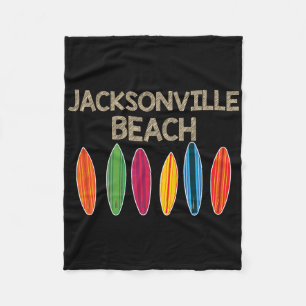 Jacksonville Beach Family Vacation Shirt Florida Fleece Blanket