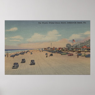 Jacksonville Beach, FL - The world's Widest Ocea Poster