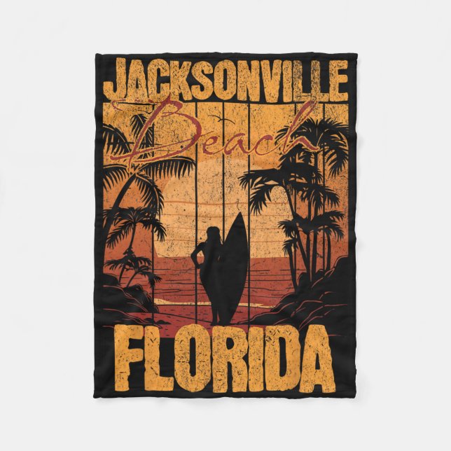 Jacksonville Beach  Fleece Blanket (Front)