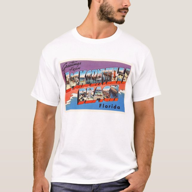 Jacksonville Beach Florida FL Old Travel Souvenir T-Shirt (Front)