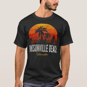 Jacksonville Beach Florida FL Palms Vacation Surf  T-Shirt