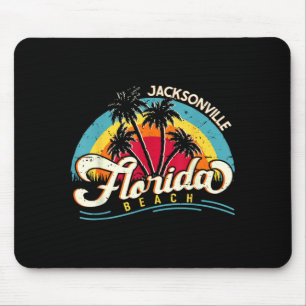 Jacksonville Beach Florida Vintage Sunset Summer Mouse Mat