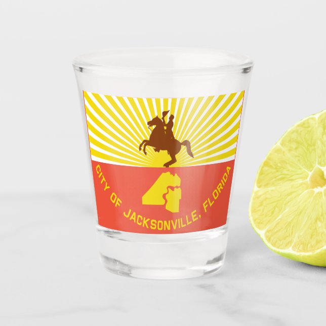 Jacksonville city flag shot glass (Front)