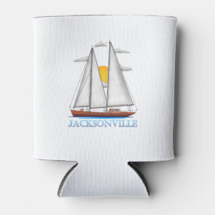 Jacksonville Coastal Nautical Sailing Sailor Can Cooler