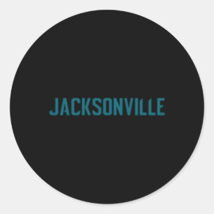 Jacksonville Duval Jaguars Teal Text Classic Round Sticker