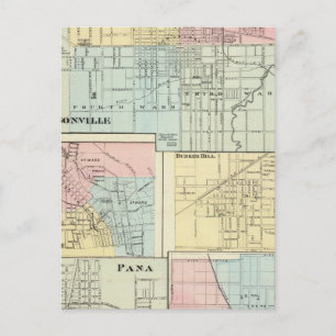 Jacksonville, Edwardsville, Pana Postcard