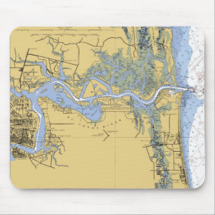 Jacksonville FL St Johns Nautical Chart mousepad
